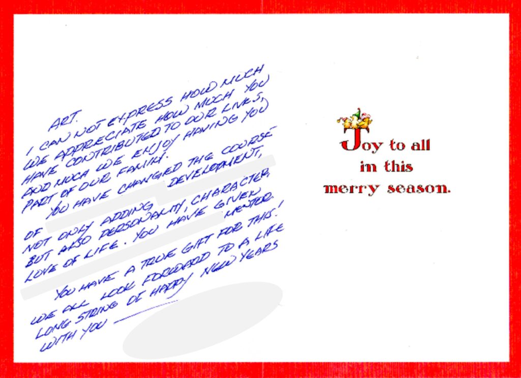 holiday card thank you art